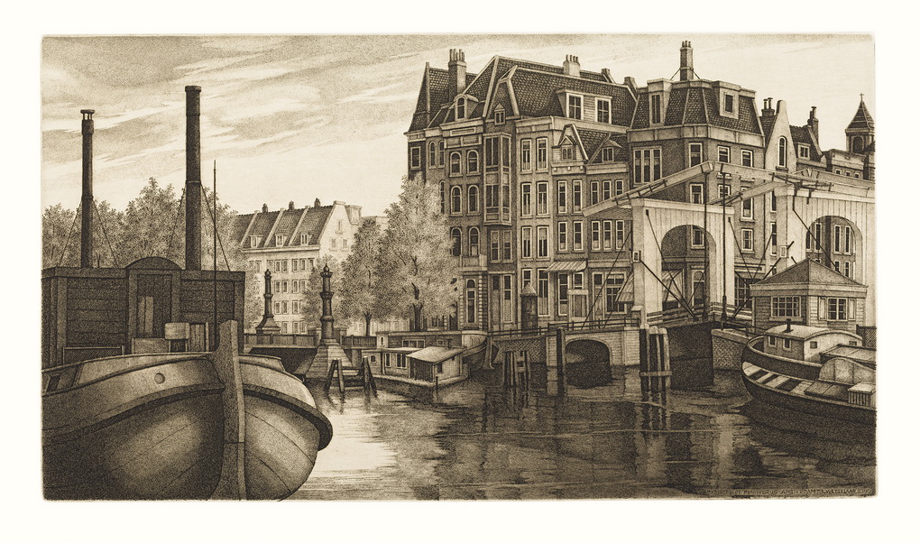 Karel J.M.Wetselaar (1935-2017) - Amstel - De Blauwbrug - Amsterdam - Beeld: Sijtze Veldema