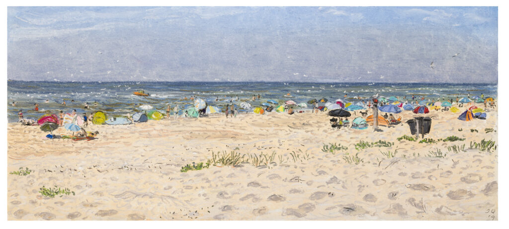 Joanna Quispel, Texel, de Koog, pastel, 2019, 175 x 400 mm